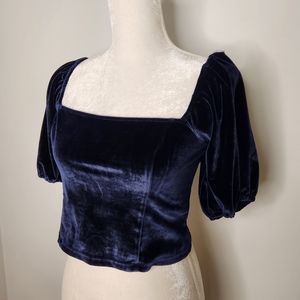 NWT Abercrombie, Velvet Top, Dark Blue